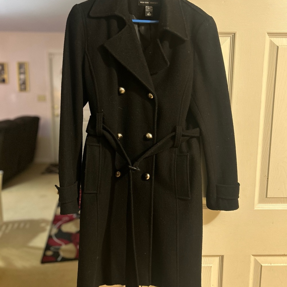 New York & Co Black Wool Coat
